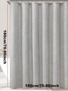 SHEIN ستارة حمام سميكة من قماش الكتان الاصطناعي الرمادي مع خطافات معدنية - قماش ثقيل ومقاوم للماء وسريع الجفاف لخصوصية الحمام وديكور، اكسسوارات الحمام ديكور المنزل ديكور الخريف عودة إلى المدرسة - رمادي - مشاهدة 10