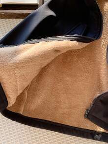 SHEIN 男童海军蓝拉绒休闲厚垫连帽夹克，适合返校、秋冬季穿着 - 藏蓝色 - 查看 9