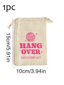 SHEIN 宿醉生存包帆布礼品袋，抽绳礼品袋（1/2/6/12个装）适用于婚礼、圣诞节、万圣节派对礼品