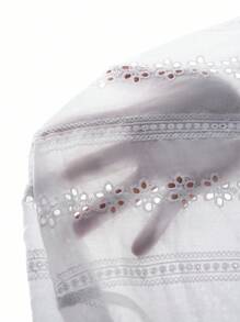 Elenzga 优雅刺绣镂空棉质衬衫