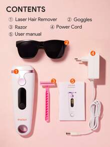 JMMO Laser Hair Removal Face Leg Arm Back Whole Body Hair Remover,IPL Hair Removal Device & 5 Energy Levels For Painless-UK Plug - White - View 6