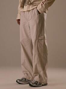 Musero Men Nylon Baggy Suit Jogger Pants Fall/SPRING SUMMER Clothes - Beige - View 3