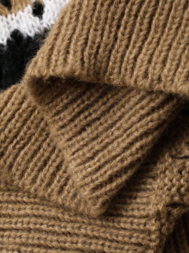 Men's Striped Multi-Color Hollow-Out Jacquard Knit Sweater, Spring/Autumn