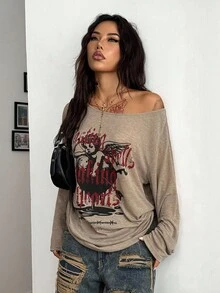 Rafael Machado Coolane 字母与花卉印花落肩 T 恤