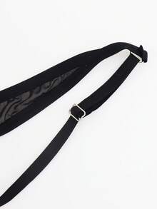 SHEIN 男士透明网眼性感紧身内衣 - 黑色 - 查看 5