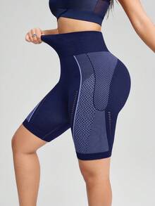 Innovista 无缝运动健身短裤 骑行高腰日常休闲瑜伽普拉提高强度间歇训练紧身裤 秋季塑形运动服 柔软舒适 功能性网眼透气压缩防蹲无缝提臀裤 臀部收紧 有氧运动 骑行 交叉训练 跑步 网球 排球 桨板运动 户外运动 健康 - 藍色 - 查看 7