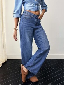 Women's Casual Denim Pants, Stylish For Summer - Medium Wash - View 5