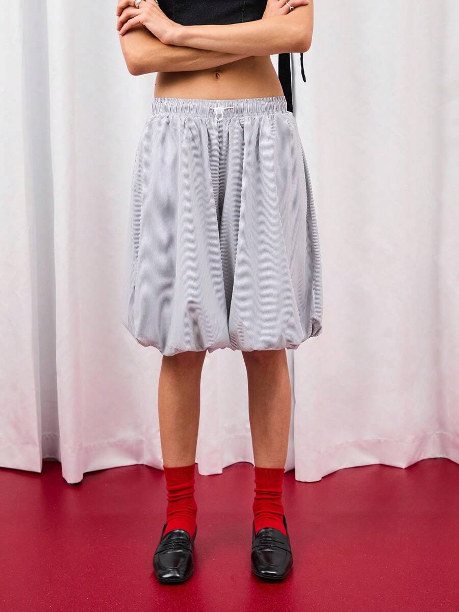 COUREZ 条纹蓬松短裤/女士夏季服装夏季短裤 Y2K 复古