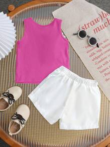 Bộ quần áo thời trang cho bé gái, áo vest cổ tròn và quần short xếp ly họa tiết hoa 3D, bộ quần áo mùa hè cho bé gái, bộ quần áo ngắn màu trắng cho bé gái 2 tuổi, bộ quần áo mùa hè cho bé gái, trang phục mùa hè cho bé gái, đám cưới, tiệc tùng, vũ hội, sinh nhật, halloween, tốt nghiệp - Nhiều màu - Xem 2