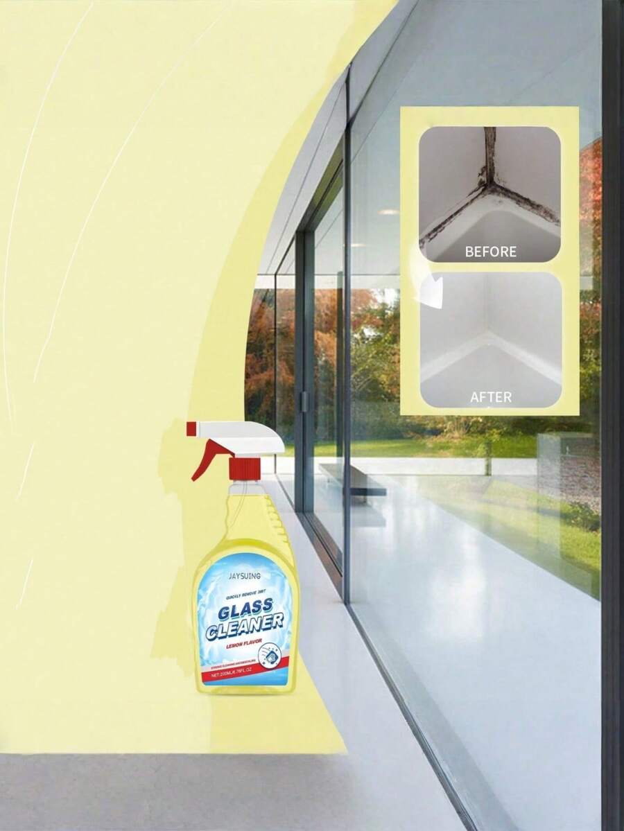 SHEIN Lemon Scented Glass Cleaner For Stain And Dust Removal - Yellow - View 1