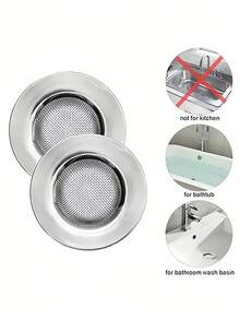 1/2 Stück Edelstahl Badewannensieb, Spülbeckensieb zum Haareinfangen, Duschablauf Abdeckung, Bad- und Waschküchen-Sieb, rostfreier Maschenfilter gegen Haarverklumpungen