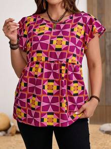 EMERY ROSE Áo cánh tay lửng họa tiết hình học nhiệt đới cỡ lớn dành cho nữ, phù hợp cho mùa xuân/hè, du lịch Boho, mùa thu, hòa nhạc đồng quê miền Tây - Nhiều màu - Xem 3