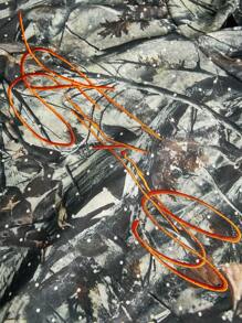 PAVTROS Manfinity Streetrush 男士街头风流行INS风搭配帽，男士街头风流行INS风搭配刺绣手写文字迷彩图案毛边帽，适合户外音乐节、夜店、酒吧，男友/老公礼物，周年纪念礼物，抓绒连帽衫，街头服饰，运动服，保暖冬季，圣诞节 - 彩色 - 查看 2