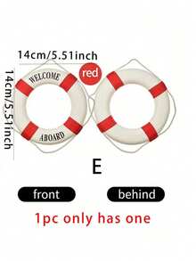 1件地中海风格装饰工艺品，泡沫材质，可壁挂，可作救生圈（红色、蓝色、多种尺寸可选），生日毕业最佳礼物。 - 白藍 - 查看 13