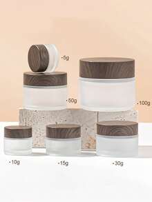 1pc Lotion Refillable Glass Bottle Storage Eye Cream Sealed Dispenser Facial Mask Cosmetic Jar Container - Multicolor - View 3