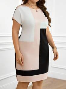 Miaspire Váy mùa hè thường ngày tay ngắn cỡ lớn, thời trang - Nhiều màu - Xem 4