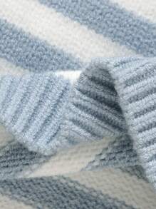 SHEIN 3pcs Newborn Baby Striped Sweater Set, Casual Pullover Sweater, Simple Leggings, And Hat Fall Winter - Green - View 7