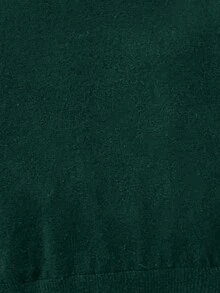 SHEIN 男婴/女婴绿色高领长袖毛衣，适合居家、外出、圣诞节、秋冬季 - 墨綠色 - 查看 5