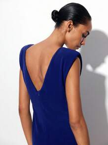 Maija Women's Simple Elegant Sleeveless Midi Dress, Blue, Suitable For Spring/Summer, Holiday, Party, Wedding Guest Christmas Clothes Formal Dresses For Wedding Guest Modest Dresses Party Dress Elegant Dresses For Party