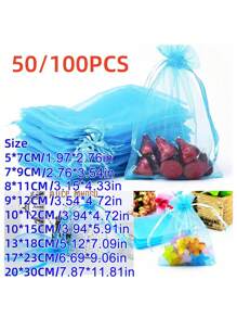 10/50/100PCS, Organza Gift Packaging Bags, Gold Organza Candy Bags, Christmas Colorful Multi-Color Gift Packaging Bags Table Supplies, Lavender Spice Packaging Bags, Christmas Home Supplies, Festival Wedding Party Favor Packaging Supplies - Multicolor - View 4