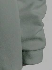 EURMUSE 100%纯棉男士字母图案抽绳连帽衫 - 薄荷綠 - 查看 4