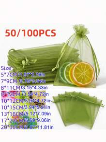 10/50/100PCS, Organza Gift Packaging Bags, Gold Organza Candy Bags, Christmas Colorful Multi-Color Gift Packaging Bags Table Supplies, Lavender Spice Packaging Bags, Christmas Home Supplies, Festival Wedding Party Favor Packaging Supplies - Multicolor - View 6