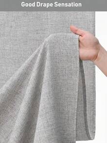 SHEIN ستارة حمام سميكة من قماش الكتان الاصطناعي الرمادي مع خطافات معدنية - قماش ثقيل ومقاوم للماء وسريع الجفاف لخصوصية الحمام وديكور، اكسسوارات الحمام ديكور المنزل ديكور الخريف عودة إلى المدرسة - رمادي - مشاهدة 2