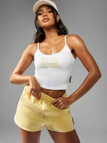 Missguided x Playboy Number 53 Cami Top Tank Sleeveless Summer Top Essential Wear - White - View 6