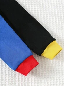 SUPERMAN X Cozy Pixies 4pcs Young Boy Cartoon Pattern Knit Soft Crew Neck Long Sleeve Top And Elastic Waist Long Pants Snug Fit Pajama Set, Suitable For Autumn/Winter Toddler Boys Pajama Sets Boys Superhero Pajamas Kids Pajama Sets - Black - View 4