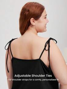 LUVLETTE 女士加大码透气黑色100%纯棉V领吊带背心和短裤套装，轻盈舒适，居家休闲可爱睡衣套装，带口袋，浪漫居家舒适之选