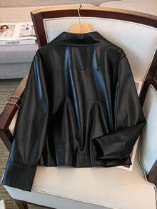 GlowEve CURVE 大码女式长袖短款夹克，新款时尚百搭休闲短款摩托车夹克，适合日常穿着，修身