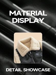 Anewsta 女士休闲拉链背心夹克，带毛领，适合秋冬季日常穿着 - 黑與白 - 查看 4