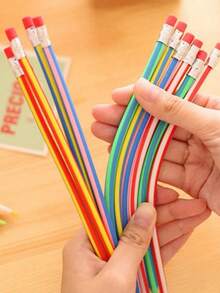 5/10/15Pcs Random Color Unbreakable & Flexible Pencils, Suitable For Learning Toys, Party Favors (Pencils Are For Play Only, Not Recommended For Writing) - Multicolor - View 2
