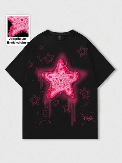 Street Life Casual Fashion Versatile Round Neck Short Sleeve Loose Summer Men T-Shirts