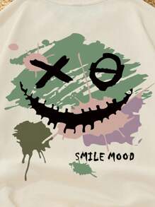 Manfinity EMRG 男士休闲印花短袖T恤，夏季 - 卡其色 - 查看 3