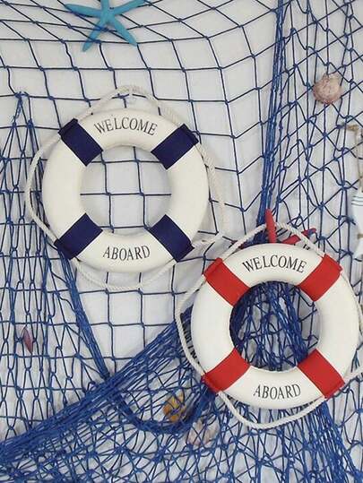 1pc Decorative Crafts Mediterranean Style Decorative Life Buoy, Foam Wall Hanging Life Buoy (Red, Blue, Multiple Sizes) Best Gifts Birthday Graduation