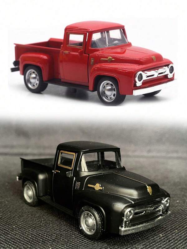 Rot Lastwagen Dekoration, Retro Stil Rot Lastwagen Dekoration Metall Bauernhaus Dekorative Tischplatte Lagerung Mini Druckguss Auto Dekorationen Lastwagen für Zuhause Küche Bauernhof 1 Stück Beste Geschenke Geburtstag Abschluss