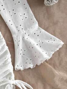 SHEIN Tween Mädchen Kleid, figurbetont, Lässig, minimalistisch, bequem, mit asymmetrischem Saum und Schulterausschnitt, Langarm