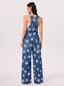 Rivivi 休闲有趣的百搭星星印花牛仔背带裤和连体裤