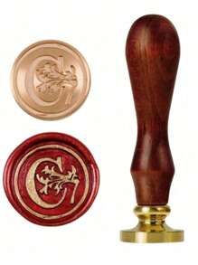 1 Pc Letter A-Z Wax Seal Stamp With Wooden Handle, Student Personalized Hand Account Wax Seal Paint Copper Head, Seal Wax Stamp Letter Paper Envelope Gift Invitation Card Sticker Hand Account Seal