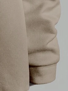 EURMUSE 100%Cotton Men Letter Graphic Drawstring Hoodie - Beige - View 4