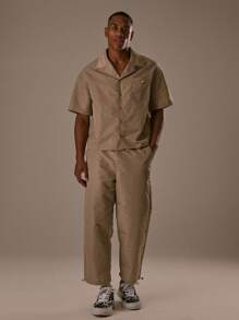 Musero Short Sleeve Button Through Revere Collar Premium Shirt Top Front Pocket Detailing Branded Patch Fall/Autumn Winter