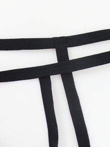 SHEIN 男士透明网眼性感紧身内衣 - 黑色 - 查看 3