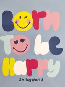 SmileyWorld® | SHEIN Letter & Smile Face Print Notebook - Blank Notebook For Drawing & Journaling,Vintage Retro Notebook, Unlined Diary For Artists - Multicolor - View 4