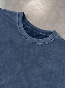 Claim Dot 男士夏季休闲水洗宽肩背心 - 藍色 - 查看 4