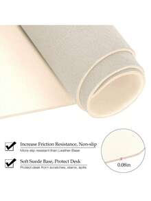 SHEIN Tấm lót bàn bằng da, tấm lót chuột, tấm lót bàn văn phòng, tấm lót bàn máy tính xách tay, tấm lót viết chống thấm nước cho văn phòng và gia đình khi trở lại trường học - Màu be - Xem 7