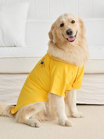 PETSIN 1件姜黄色宠物猫狗通用衬衫