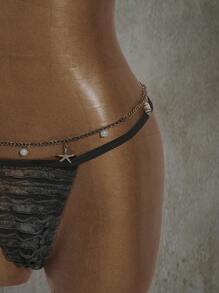 SHEIN ICON 度假海滩性感渐变色褶皱面料比基尼泳裤 - 彩色 - 查看 6