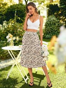 KARISMINA Váy suông in họa tiết túi giấy xếp ly toàn thân cho nữ - Nhiều màu - Xem 5