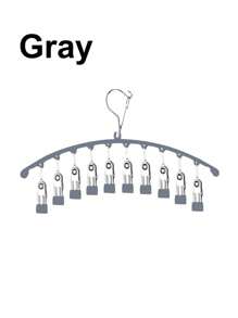 Stainless Steel Multi-Clip Laundry Organizer - Wind-Resistant Balcony Drying Rack With Non-Slip Grips For Socks/Underwear/Small Garments - Multicolor - View 11